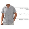 image:imageAlimens amp Gentle Mens Linen Shirts Cotton Hawaiian Shirts Short Sleeve Button Down Shirts Casual Summer Beach TopsLight Grey