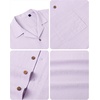 image:imageAlimens amp Gentle Mens Linen Shirts Cotton Hawaiian Shirts Short Sleeve Button Down Shirts Casual Summer Beach TopsLilac