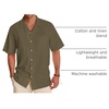 image:imageAlimens amp Gentle Mens Linen Shirts Cotton Hawaiian Shirts Short Sleeve Button Down Shirts Casual Summer Beach TopsOlive Drab