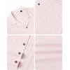 image:imageAlimens amp Gentle Mens Linen Shirts Cotton Hawaiian Shirts Short Sleeve Button Down Shirts Casual Summer Beach TopsPale Pink