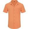 image:imageAlimens amp Gentle Mens Linen Shirts Cotton Hawaiian Shirts Short Sleeve Button Down Shirts Casual Summer Beach TopsPersimmon Orange