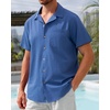 image:imageAlimens amp Gentle Mens Linen Shirts Cotton Hawaiian Shirts Short Sleeve Button Down Shirts Casual Summer Beach TopsRoyal Blue