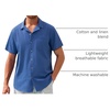 image:imageAlimens amp Gentle Mens Linen Shirts Cotton Hawaiian Shirts Short Sleeve Button Down Shirts Casual Summer Beach TopsRoyal Blue