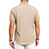 image:imageAlimens amp Gentle Mens Linen Shirts Short Sleeve Button Down Shirts Wrinkle Free Casual Vacation Beach Summer TopsLight Khaki