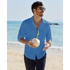 image:imageAlimens amp Gentle Mens Linen Textured Shirt Long Sleeve Summer Beach Tops  Cotton LinenRegular FitButton Down ShirtCasualWeddingPocketButton UpOld MoneyVacationRelaxedResortVintageOutdoorRoyal Blue
