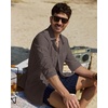 image:imageAlimens amp Gentle Mens Linen Textured Shirt Long Sleeve Summer Beach Tops  Cotton LinenRegular FitButton Down ShirtCasualWeddingPocketButton UpOld MoneyVacationRelaxedResortVintageOutdoorBrown