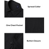 image:imageAlimens amp Gentle Mens Linen Textured Shirt Long Sleeve Summer Beach Tops  Cotton LinenRegular FitButton Down ShirtCasualWeddingPocketButton UpOld MoneyVacationRelaxedResortVintageOutdoorBlack