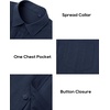 image:imageAlimens amp Gentle Mens Linen Textured Shirt Long Sleeve Summer Beach Tops  Cotton LinenRegular FitButton Down ShirtCasualWeddingPocketButton UpOld MoneyVacationRelaxedResortVintageOutdoorNavy Blue