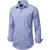 image:imageAlimens amp Gentle Mens Long Sleeve Dress Shirt Button Down Shirts with Pockets Regular Business Office Casual Plaid ShirtBlue White Gingham