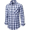 image:imageAlimens amp Gentle Mens Long Sleeve Dress Shirt Button Down Shirts with Pockets Regular Business Office Casual Plaid ShirtNavy Blue White Plaid