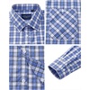 image:imageAlimens amp Gentle Mens Long Sleeve Dress Shirt Button Down Shirts with Pockets Regular Business Office Casual Plaid ShirtWhite Blue Plaid