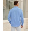 image:imageAlimens amp Gentle Mens Oxford Shirt Casual Stretch Long Sleeve Dress Shirt  Smart Casual Tops Wrinkle Resistant Solid Untucked Fit with Chest Pocket Cotton Blend Casual Formal Business OccasionsBlue