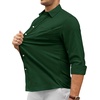 image:imageAlimens amp Gentle Mens Oxford Shirt Casual Stretch Long Sleeve Dress Shirt  Smart Casual Tops Wrinkle Resistant Solid Untucked Fit with Chest Pocket Cotton Blend Casual Formal Business OccasionsDark Green