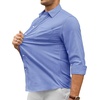 image:imageAlimens amp Gentle Mens Oxford Shirt Casual Stretch Long Sleeve Dress Shirt  Smart Casual Tops Wrinkle Resistant Solid Untucked Fit with Chest Pocket Cotton Blend Casual Formal Business OccasionsDenim Blue