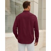 image:imageAlimens amp Gentle Mens Oxford Shirt Casual Stretch Long Sleeve Dress Shirt  Smart Casual Tops Wrinkle Resistant Solid Untucked Fit with Chest Pocket Cotton Blend Casual Formal Business OccasionsBurgundy