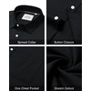 image:imageAlimens amp Gentle Mens Oxford Shirt Casual Stretch Long Sleeve Dress Shirt  Smart Casual Tops Wrinkle Resistant Solid Untucked Fit with Chest Pocket Cotton Blend Casual Formal Business OccasionsBlack