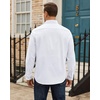 image:imageAlimens amp Gentle Mens Oxford Shirt Casual Stretch Long Sleeve Dress Shirt  Smart Casual Tops Wrinkle Resistant Solid Untucked Fit with Chest Pocket Cotton Blend Casual Formal Business OccasionsWhite