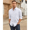 image:imageAlimens amp Gentle Mens Oxford Shirt Casual Stretch Long Sleeve Dress Shirt  Smart Casual Tops Wrinkle Resistant Solid Untucked Fit with Chest Pocket Cotton Blend Casual Formal Business OccasionsWhite