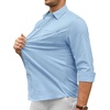 image:imageAlimens amp Gentle Mens Oxford Shirt Casual Stretch Long Sleeve Dress Shirt  Smart Casual Tops Wrinkle Resistant Solid Untucked Fit with Chest Pocket Cotton Blend Casual Formal Business OccasionsLight Blue