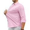 image:imageAlimens amp Gentle Mens Oxford Shirt Casual Stretch Long Sleeve Dress Shirt  Smart Casual Tops Wrinkle Resistant Solid Untucked Fit with Chest Pocket Cotton Blend Casual Formal Business OccasionsLight Pink