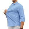 image:imageAlimens amp Gentle Mens Oxford Shirt Casual Stretch Long Sleeve Dress Shirt  Smart Casual Tops Wrinkle Resistant Solid Untucked Fit with Chest Pocket Cotton Blend Casual Formal Business OccasionsBlue