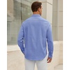image:imageAlimens amp Gentle Mens Oxford Shirt Casual Stretch Long Sleeve Dress Shirt  Smart Casual Tops Wrinkle Resistant Solid Untucked Fit with Chest Pocket Cotton Blend Casual Formal Business OccasionsDenim Blue