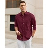 image:imageAlimens amp Gentle Mens Oxford Shirt Casual Stretch Long Sleeve Dress Shirt  Smart Casual Tops Wrinkle Resistant Solid Untucked Fit with Chest Pocket Cotton Blend Casual Formal Business OccasionsBurgundy