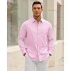 image:imageAlimens amp Gentle Mens Oxford Shirt Casual Stretch Long Sleeve Dress Shirt  Smart Casual Tops Wrinkle Resistant Solid Untucked Fit with Chest Pocket Cotton Blend Casual Formal Business OccasionsLight Pink