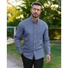 image:imageAlimens amp Gentle Mens Oxford Shirts Stretch Long Sleeve Dress Shirt for Men  Regular Fit No Pocket Work Casual Business Office Occasions Solid Tops Cotton Blend Fabric Daily Commuting OutfitsDusty Blue