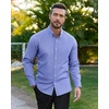 image:imageAlimens amp Gentle Mens Oxford Shirts Stretch Long Sleeve Dress Shirt for Men  Regular Fit No Pocket Work Casual Business Office Occasions Solid Tops Cotton Blend Fabric Daily Commuting OutfitsBlue