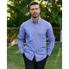 image:imageAlimens amp Gentle Mens Oxford Shirts Stretch Long Sleeve Dress Shirt for Men  Regular Fit No Pocket Work Casual Business Office Occasions Solid Tops Cotton Blend Fabric Daily Commuting OutfitsBlue