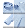 image:imageAlimens amp Gentle Mens Oxford Shirts Stretch Long Sleeve Dress Shirt for Men  Regular Fit No Pocket Work Casual Business Office Occasions Solid Tops Cotton Blend Fabric Daily Commuting OutfitsLight Blue