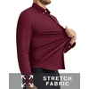 image:imageAlimens amp Gentle Mens Oxford Shirts Stretch Long Sleeve Dress Shirt for Men  Regular Fit No Pocket Work Casual Business Office Occasions Solid Tops Cotton Blend Fabric Daily Commuting OutfitsBurgundy