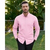 image:imageAlimens amp Gentle Mens Oxford Shirts Stretch Long Sleeve Dress Shirt for Men  Regular Fit No Pocket Work Casual Business Office Occasions Solid Tops Cotton Blend Fabric Daily Commuting OutfitsPink