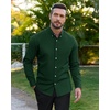 image:imageAlimens amp Gentle Mens Oxford Shirts Stretch Long Sleeve Dress Shirt for Men  Regular Fit No Pocket Work Casual Business Office Occasions Solid Tops Cotton Blend Fabric Daily Commuting OutfitsGreen