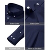 image:imageAlimens amp Gentle Mens Oxford Shirts Stretch Long Sleeve Dress Shirt for Men  Regular Fit No Pocket Work Casual Business Office Occasions Solid Tops Cotton Blend Fabric Daily Commuting OutfitsNavy Blue