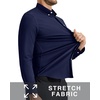 image:imageAlimens amp Gentle Mens Oxford Shirts Stretch Long Sleeve Dress Shirt for Men  Regular Fit No Pocket Work Casual Business Office Occasions Solid Tops Cotton Blend Fabric Daily Commuting OutfitsNavy Blue