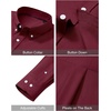 image:imageAlimens amp Gentle Mens Oxford Shirts Stretch Long Sleeve Dress Shirt for Men  Regular Fit No Pocket Work Casual Business Office Occasions Solid Tops Cotton Blend Fabric Daily Commuting OutfitsBurgundy