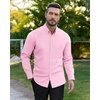 image:imageAlimens amp Gentle Mens Oxford Shirts Stretch Long Sleeve Dress Shirt for Men  Regular Fit No Pocket Work Casual Business Office Occasions Solid Tops Cotton Blend Fabric Daily Commuting OutfitsPink