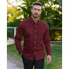 image:imageAlimens amp Gentle Mens Oxford Shirts Stretch Long Sleeve Dress Shirt for Men  Regular Fit No Pocket Work Casual Business Office Occasions Solid Tops Cotton Blend Fabric Daily Commuting OutfitsBurgundy