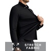 image:imageAlimens amp Gentle Mens Oxford Shirts Stretch Long Sleeve Dress Shirt for Men  Regular Fit No Pocket Work Casual Business Office Occasions Solid Tops Cotton Blend Fabric Daily Commuting OutfitsBlack