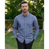 image:imageAlimens amp Gentle Mens Oxford Shirts Stretch Long Sleeve Dress Shirt for Men  Regular Fit No Pocket Work Casual Business Office Occasions Solid Tops Cotton Blend Fabric Daily Commuting OutfitsDusty Blue