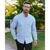 image:imageAlimens amp Gentle Mens Oxford Shirts Stretch Long Sleeve Dress Shirt for Men  Regular Fit No Pocket Work Casual Business Office Occasions Solid Tops Cotton Blend Fabric Daily Commuting OutfitsLight Blue