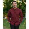 image:imageAlimens amp Gentle Mens Oxford Shirts Stretch Long Sleeve Dress Shirt for Men  Regular Fit No Pocket Work Casual Business Office Occasions Solid Tops Cotton Blend Fabric Daily Commuting OutfitsBurgundy