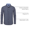 image:imageAlimens amp Gentle Mens Plaid Button Down Shirts Cotton Long Sleeve Dress Shirts Regular Fit Gingham ShirtsNavy White Plaid