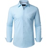 image:imageAlimens amp Gentle Mens Printed Dress Shirts Long Sleeve Wrinkle Free Button Down Shirt Regular Fit Casual Business TopsBlue Cube