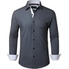 image:imageAlimens amp Gentle Mens Printed Dress Shirts Long Sleeve Wrinkle Free Button Down Shirt Regular Fit Casual Business TopsBlue Flake