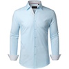 image:imageAlimens amp Gentle Mens Printed Dress Shirts Long Sleeve Wrinkle Free Button Down Shirt Regular Fit Casual Business TopsLight Blue