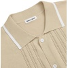 image:imageAlimens amp Gentle Mens Shirts Casual Button Down Shirts Beach Vintage Knit Short Sleeve Polo Shirt for Men06light Khaki