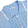 image:imageAlimens amp Gentle Mens Shirts Casual Button Down Shirts Beach Vintage Knit Short Sleeve Polo Shirt for Men14light Blue